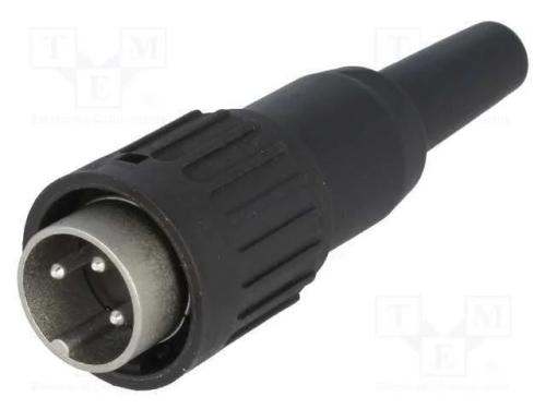 Ficha, Din, Macho, Pin: 3, Simples, com Cabo, Solda, 300v, 5a, 0,5mm2