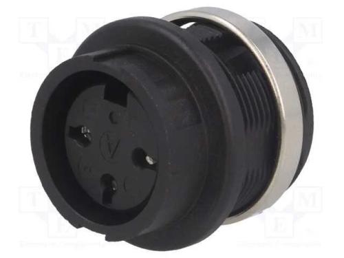 Tomada, Din, Fêmea, Pin: 3, para Painel,Torcidos, Solda, 300v, 5a