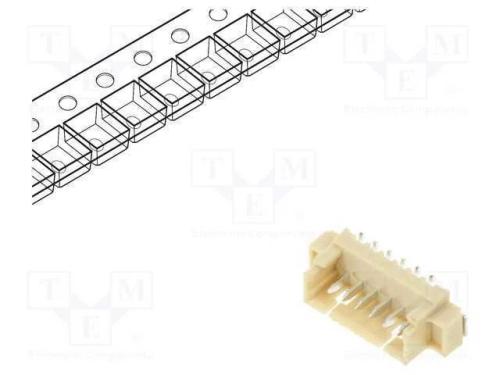 Tomada, Fio-Placa, Macho, 1,25mm, Pin: 6, Smt, 250v, 1a, Estanhado