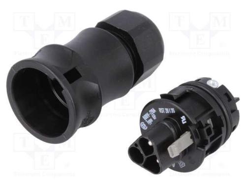 Conector: Redondos, Ficha, Rst, Macho, Pin: 3, Prateado, 20a, 250v