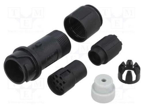 Conector: redondos, ficha, fêmea, PIN: 10, sem co.