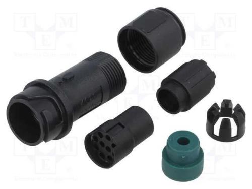 Conector: redondos, ficha, fêmea, PIN: 10, sem co.