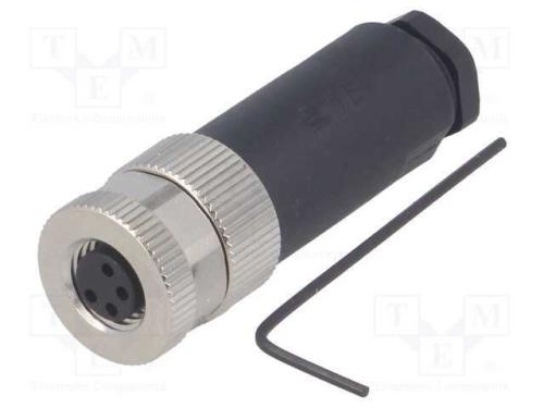 Conector: M8, fêmea, PIN: 4, simples, não blindad.