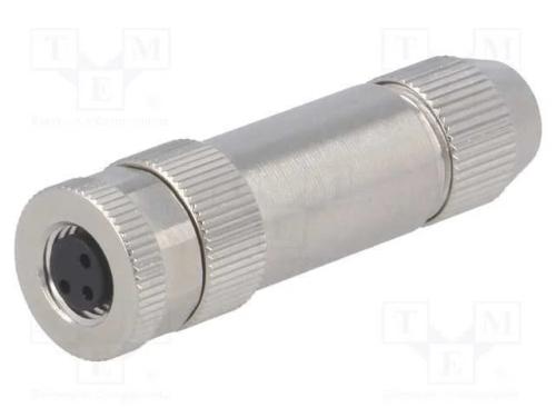 Conector: M8, fêmea, PIN: 3, simples, blindadas, .