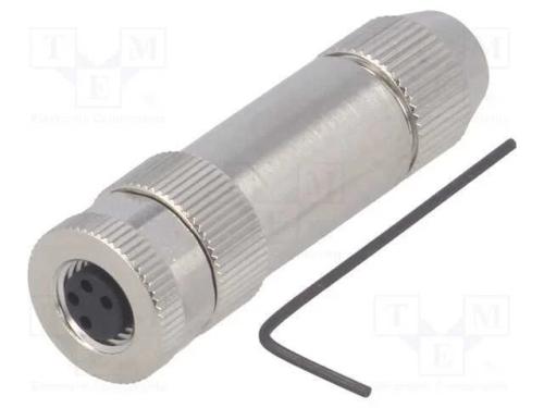 Conector: M8, fêmea, PIN: 4, simples, blindadas, .