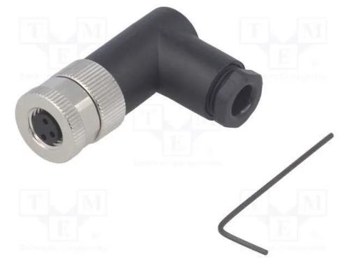 Conector: M8, fêmea, PIN: 3, angulares 90, não bl.