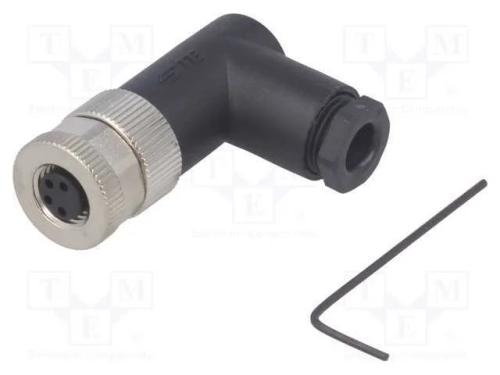 Conector: M8, fêmea, PIN: 4, angulares 90, não bl.