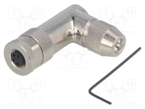 Conector: M8, fêmea, PIN: 4, angulares 90, blinda.