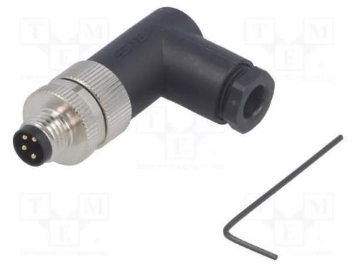 Conector: M8, macho, PIN: 4, angulares 90, não bl.
