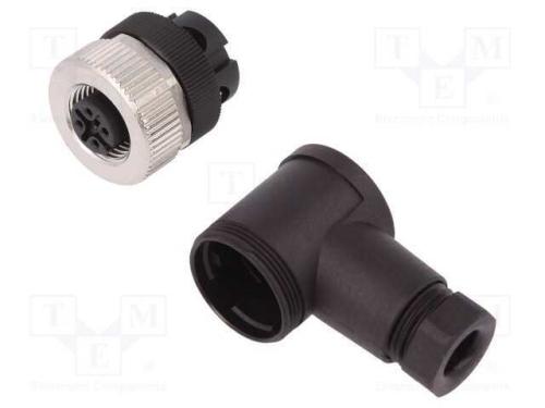 Conector: M12, Ficha, Fêmea, Pin: 4, Rosca Interna,Torcidos, 4a