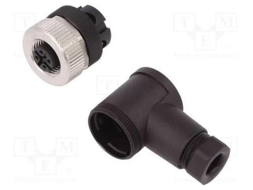 Conector: M12, Ficha, Fêmea, Pin: 4, Rosca Interna,Torcidos, 4a