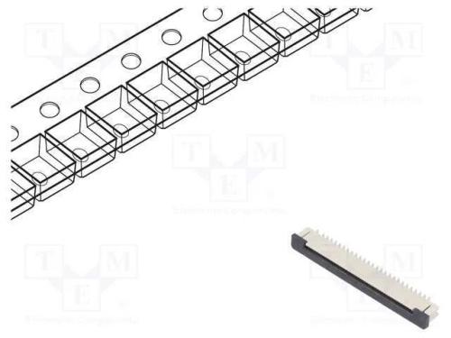 Conector: FFC/FPC, verticais, PIN: 50, ZIF, SMT, .