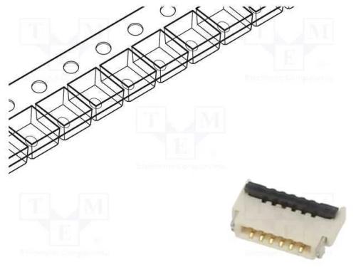 Conector: FFC/FPC, horizontais, PIN: 6, ZIF, SMT,.