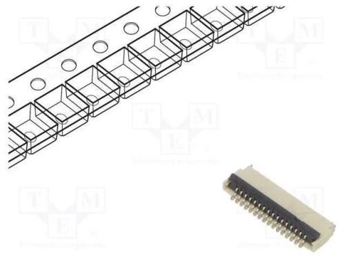 Conector: FFC/FPC, horizontais, PIN: 16, ZIF, SMT.