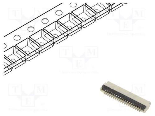 Conector: FFC/FPC, horizontais, PIN: 20, ZIF, SMT.