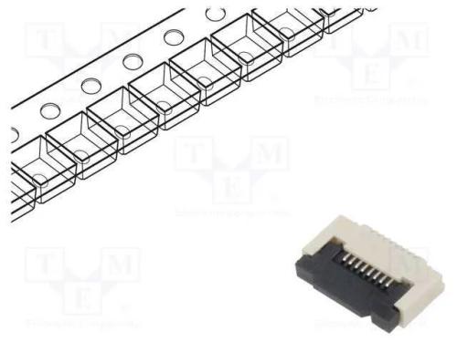 Conector: FFC/FPC, horizontais, PIN: 8, ZIF, SMT,.