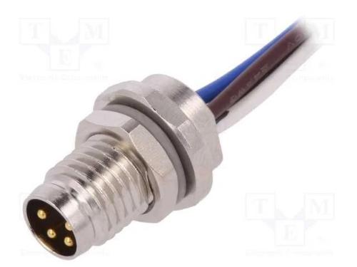 Conector: M8, Compr: 0,2m, Macho, Pin: 4, Tomada, Ip67, 30v
