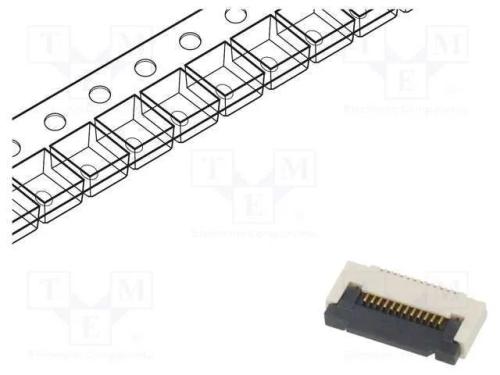 Conector: FFC/FPC, horizontais, PIN: 12, ZIF, SMT.