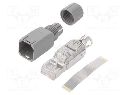 Ficha, RJ45, PIN: 4, Cat: 5, dourado, Sistema: 8p.