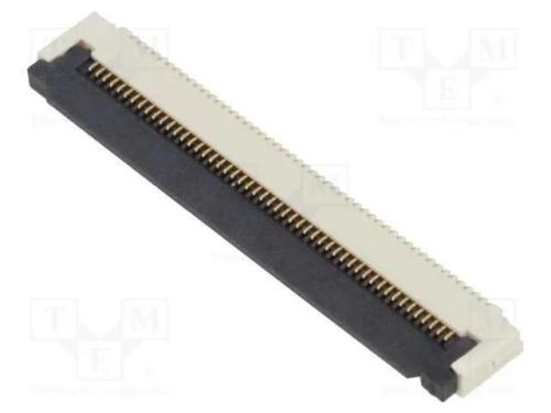 Conector: FFC/FPC, horizontais, PIN: 50, ZIF, SMT.