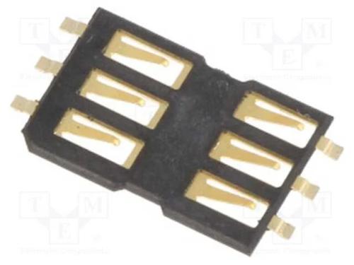 Conector: para Cartões, Sim, Sem Protetor,Sem Ejetor, Smt, Pin: 6