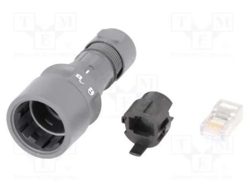 Conector: RJ45, ficha, blindadas, push-pull, Bucc.