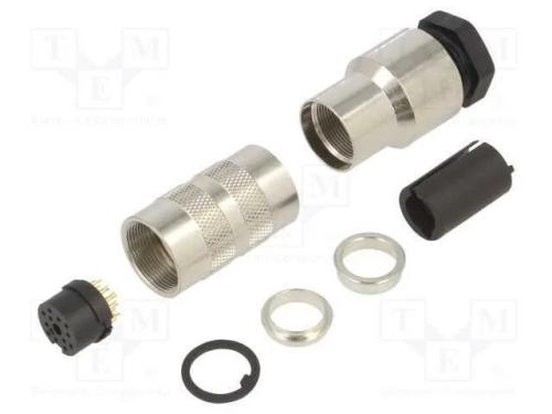 Conector: M16, Ficha, Pin: 12, Rosca Interna,Torcidos, Dourado, 3a