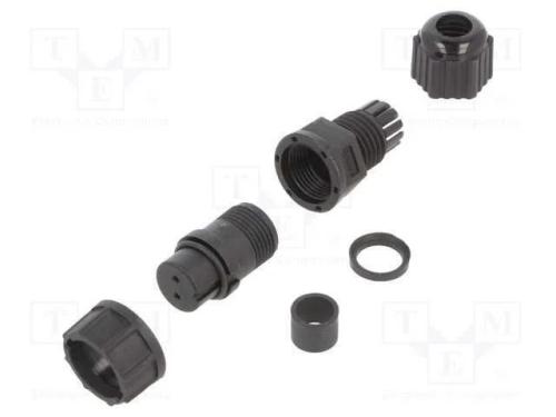Conector: Redondos, Ficha, Tamanho B, Fêmea, Pin: 2, 5a, Ip67, Solda