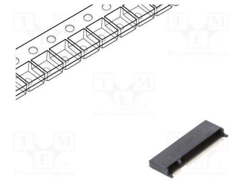 Conector: M.2 (Ngff), Horizontais, Smt, Gold Flash, Pin: 67, 0,5a