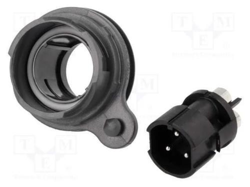 Conector: redondos, tomada, macho, PIN: 3, Buccan.