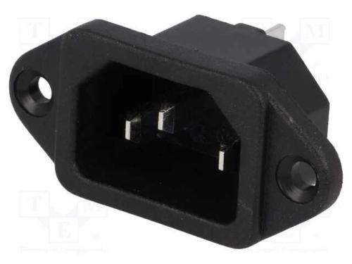 Conector: de alimentação, tomada, macho, 10A, 250.