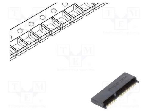 Conector: M.2 (Ngff), Horizontais, Smt, Gold Flash, Pin: 67, 0,5a