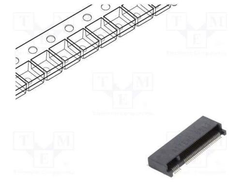 Conector: M.2 (Ngff), Horizontais, Smt, Gold Flash, Pin: 67, 0,5a