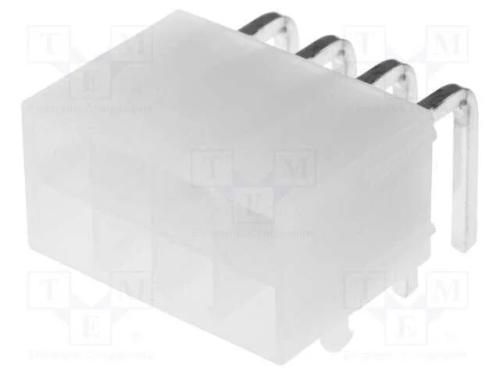 Tomada, Fio-Placa, Macho, Mini-Fit Jr, 4,2mm, Pin: 8, Tht, 13a