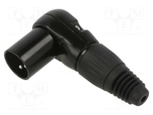 Ficha, Xlr, Macho, Pin: 3, Angulares 90, com Cabo, Solda, Preta
