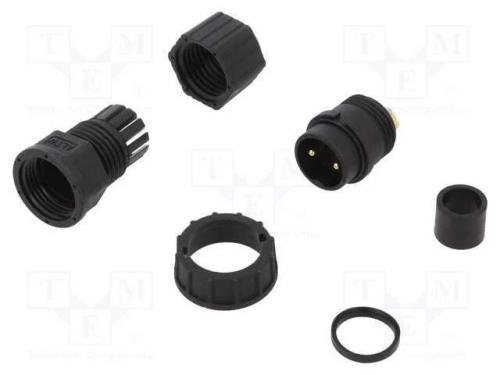 Conector: Redondos, Ficha, Tamanho D, Macho, Pin: 2, Dourado, 20a