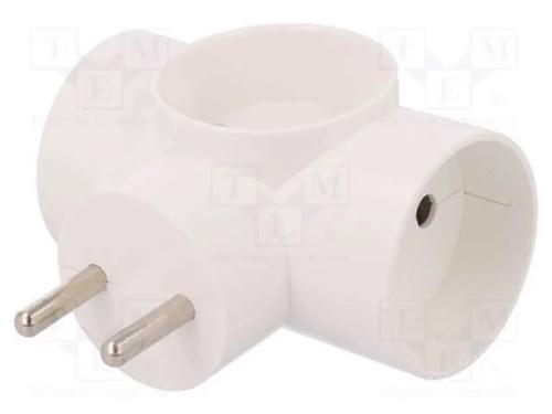 Conector: de alimentação, multiplicador, 2P, 250V.