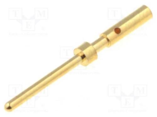 Contacto, macho, liga em cobre, dourado, 28AWG÷24.
