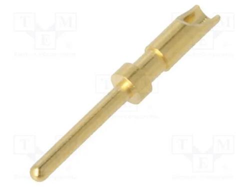 Contacto, macho, liga em cobre, dourado, 28AWG÷24.