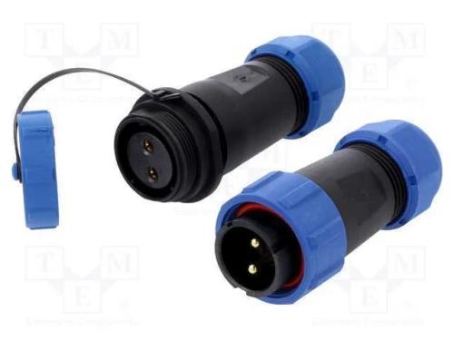 Conector: Redondos, Macho + Fêmea, Pin: 2, 3a, Ip67, 500v, com Cabo