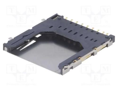 Conector: para Cartões, Sd, Push-Push, Smt, para Pcb, Dourado, 0,5a