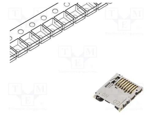 Conector: para Cartões, Microsd, Bottom Board Mount,Push-Push