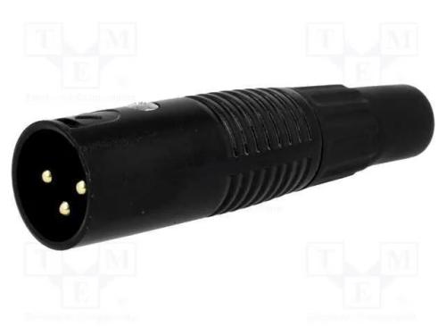 Ficha, Xlr, Macho, Pin: 3, Simples, com Cabo, Dourado