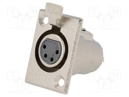 Tomada, Xlr, Fêmea, Pin: 4, Solda, Norma Xlr, Dia.Aber.Fix: 3mm