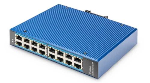 Digitus Switch Ind. 16-Port Gigabit Unmanaged Blau