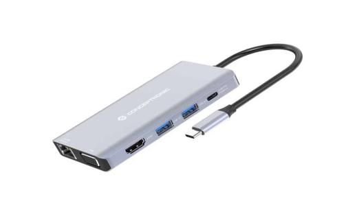 Conceptronic Dock Usb-C->hdmi,Usb3.0,100wpd 10-In-1 0.25m
