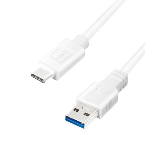 Logilink Usb-C Kabel 3.2 Gen1, C/M Zu Usb-A/M, Weiß 3 M