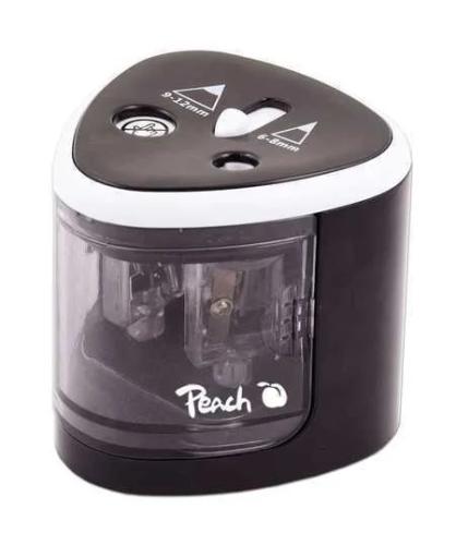 PEACH PO102 AFIADOR DE LÁPIS ELÉTRICO PRETO, BRAN.
