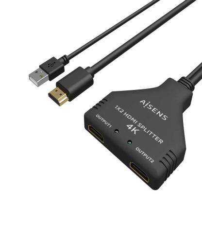 Duplicador Splitter Hdmi 4k 30hz C/ Cabo Alimentação Usb (30cm) - Aisens
