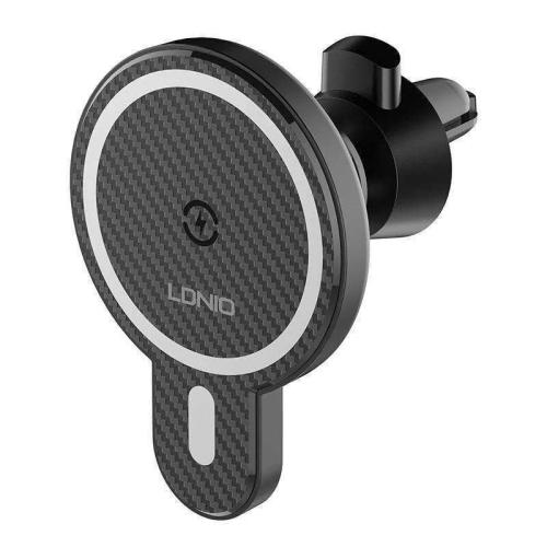 Suporte para Carro Ldnio, Ma20 com Carregador Indutivo 15w e Anel de Metal Preto
